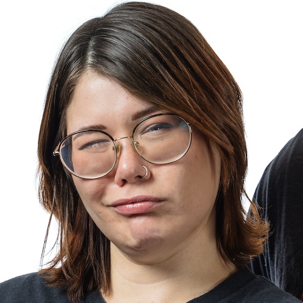 Lily smirking